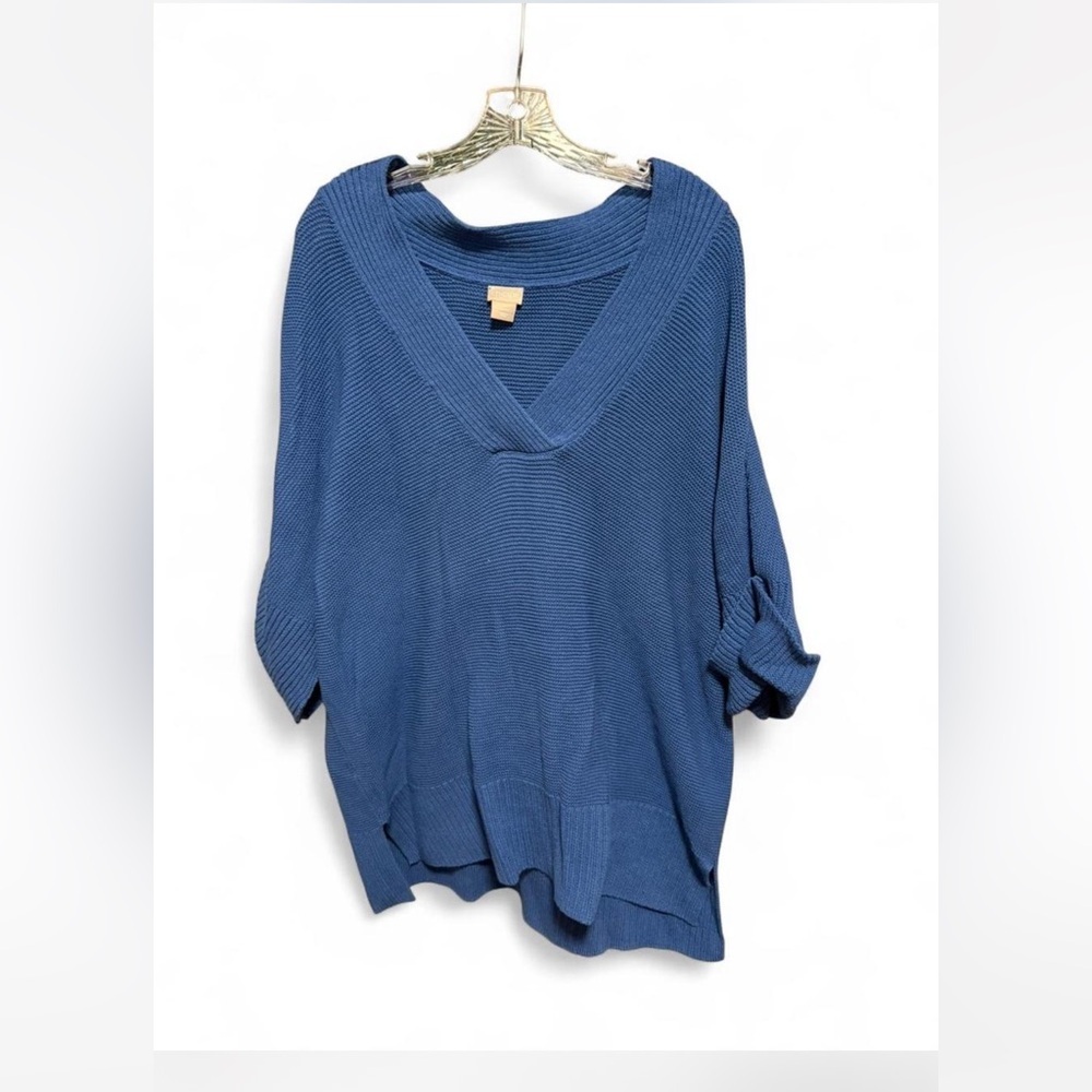 Chico's Deep Blue V-Neck Sweater